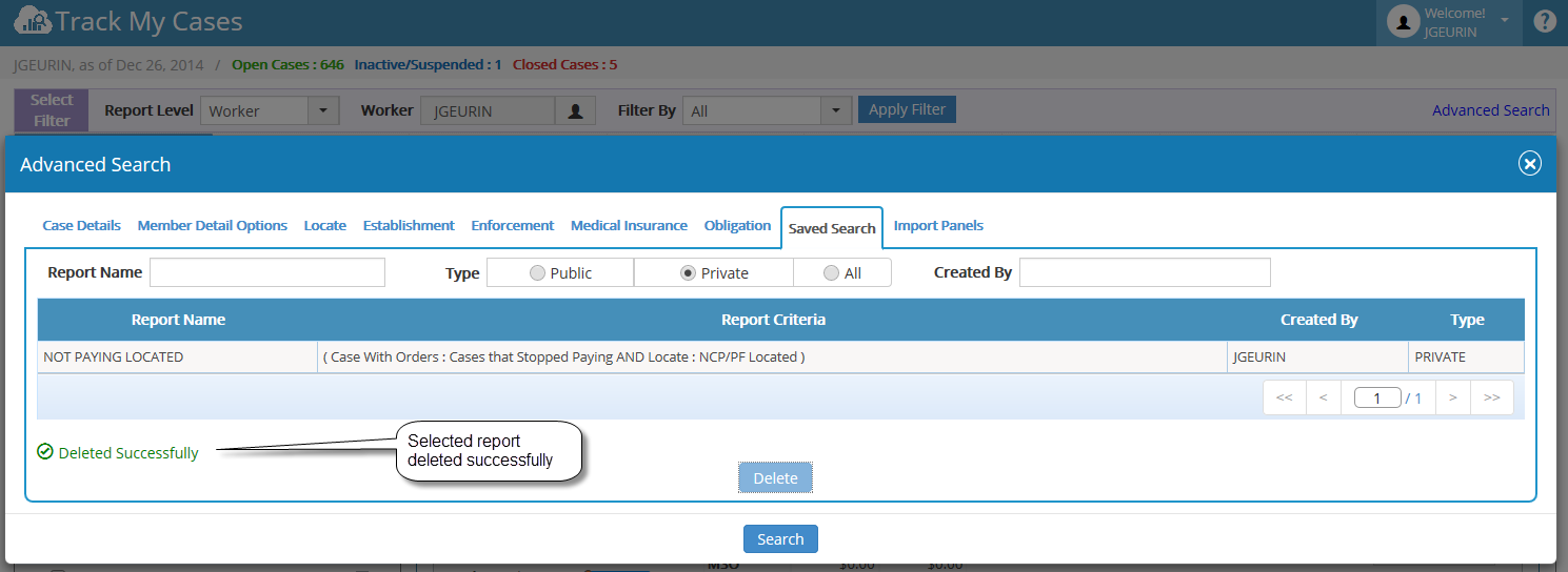 Advanced Search popup saved search Deleted.png