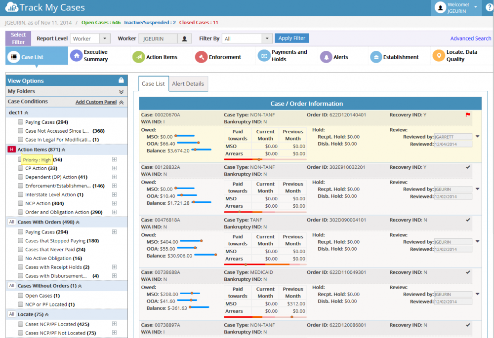 Case List View Options Case Conditions priority applied.png